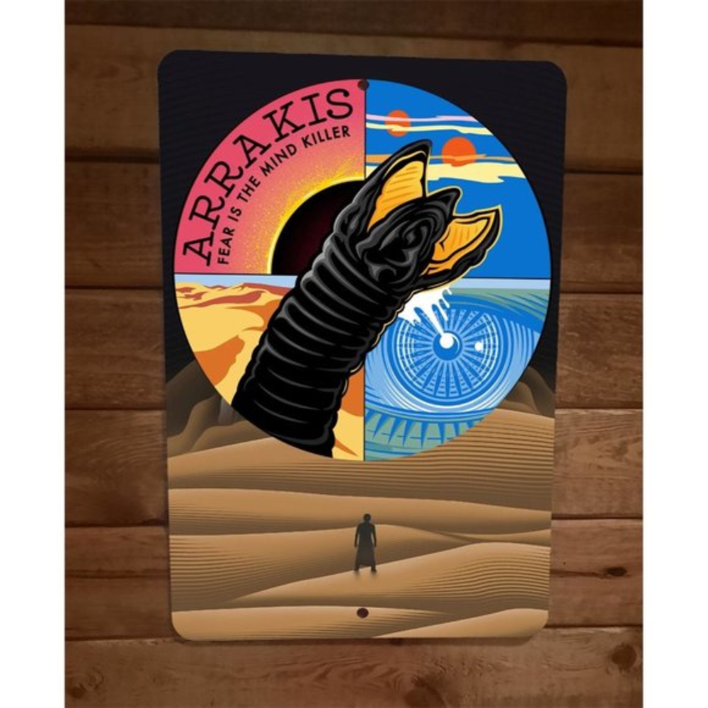 Arrakis Fear is the Mind Killer‎ Dune Pink Floyd Parody 8x12 Metal Wall Sign